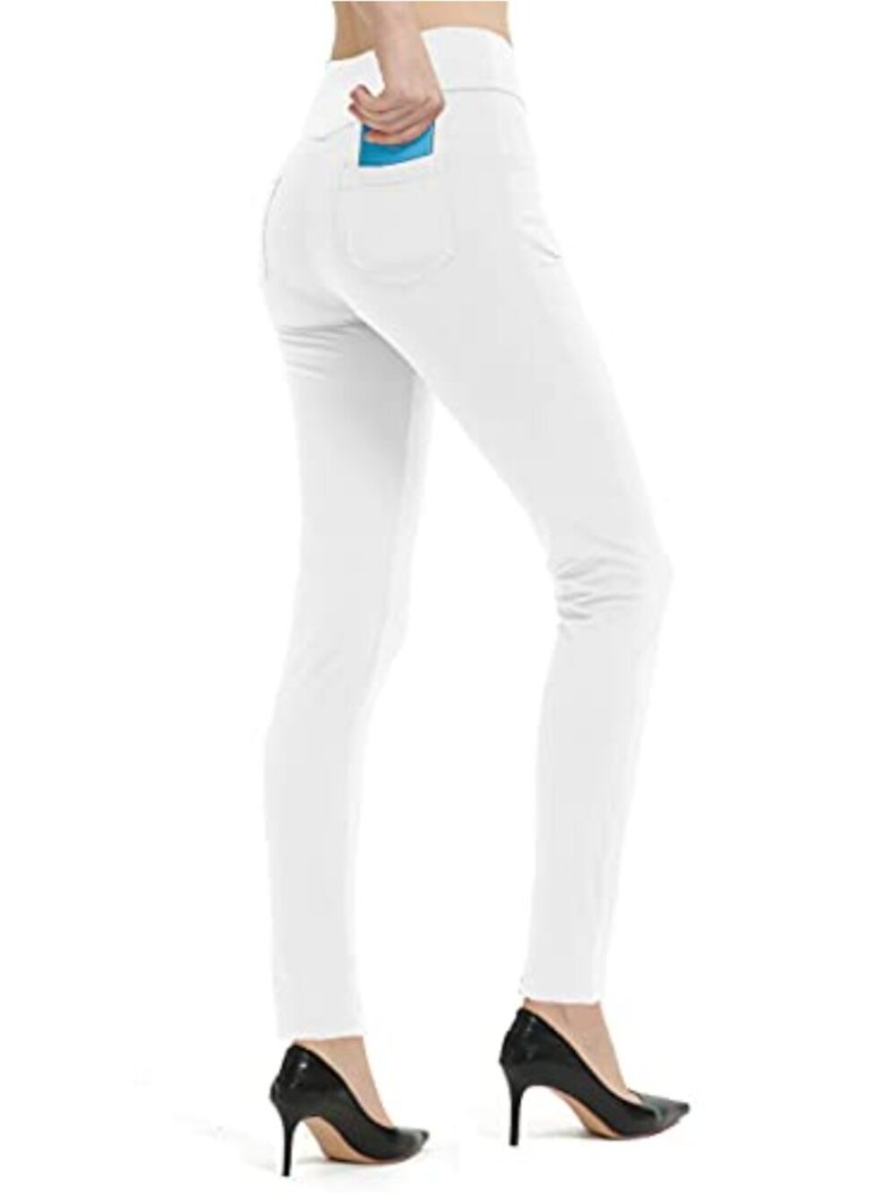 High Waist Yoga Dress Pants with Pockets Pull On Stretch